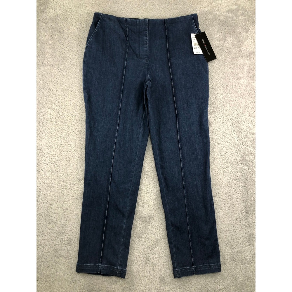 Intro Love the Fit Pants Women M (32x28.5) Blue NWT Pull On Straight Veronica